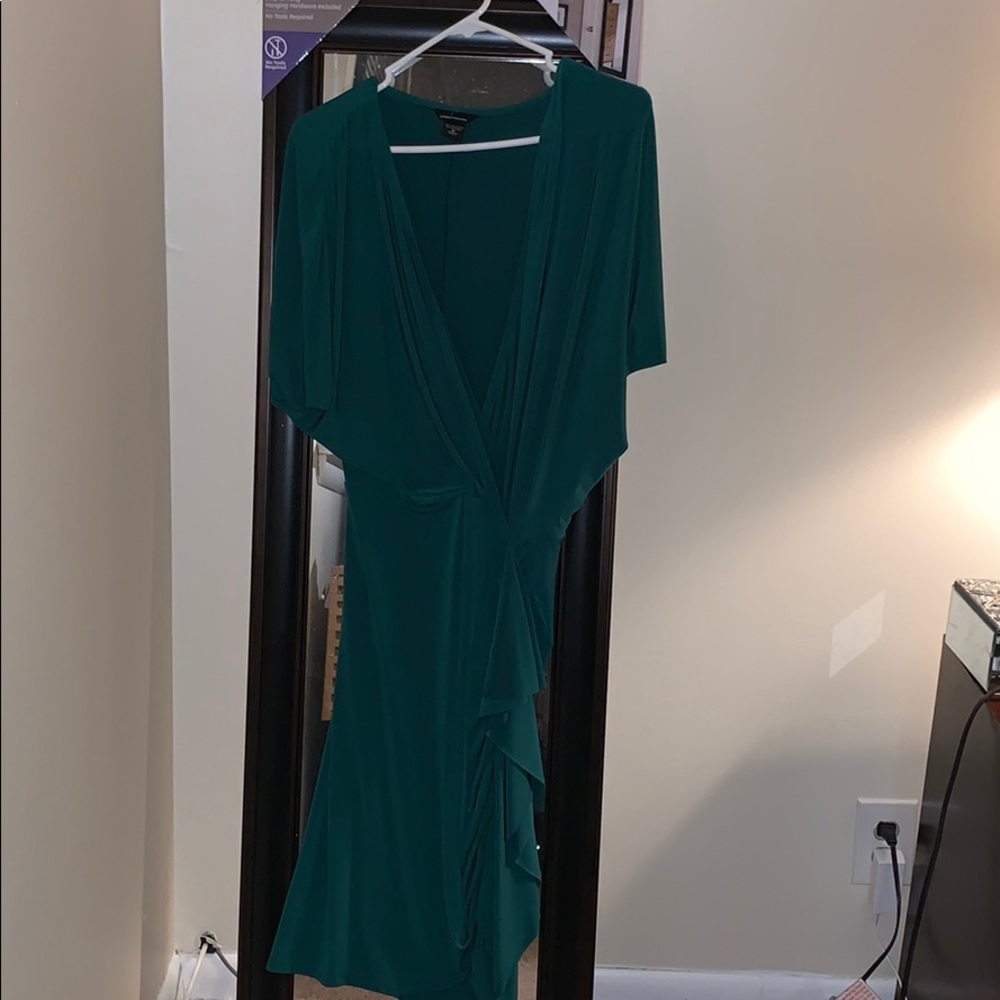 Medium green deep v dress